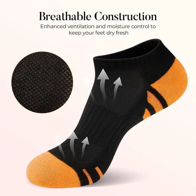 Alt view image 4 of 7 - eallco 8 Pairs Womens Ankle Socks Running Athletic Short Low Cut Socks with Cushioned Sole