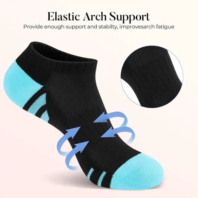 Alt view image 5 of 7 - eallco 8 Pairs Womens Ankle Socks Running Athletic Short Low Cut Socks with Cushioned Sole