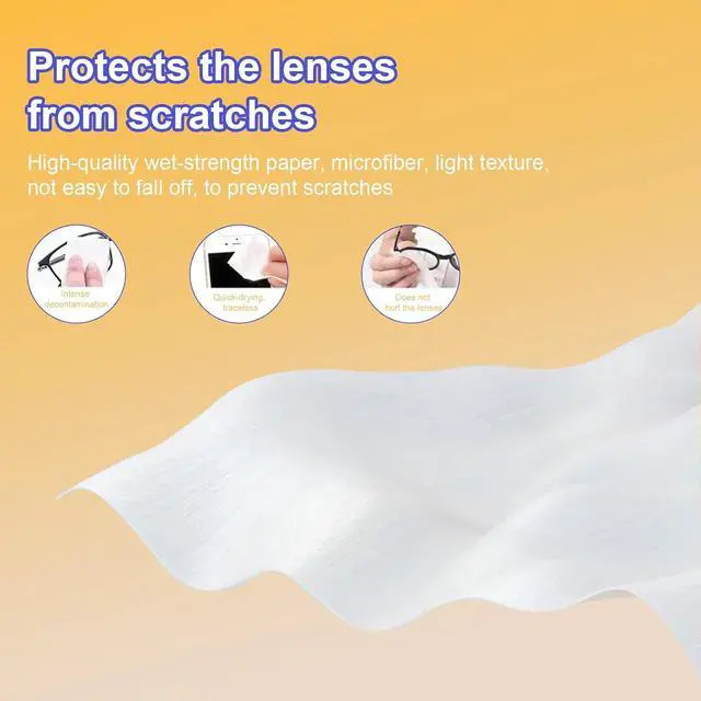 Alt view image 5 of 7 - Lens Wipes for Eyeglasses,Eyeglass erasers are packed separatelyGlasses cleaner for cleaning glasses, camera lenses, sunglasses, mobile phone screens, goggles, etc. (200 pieces)