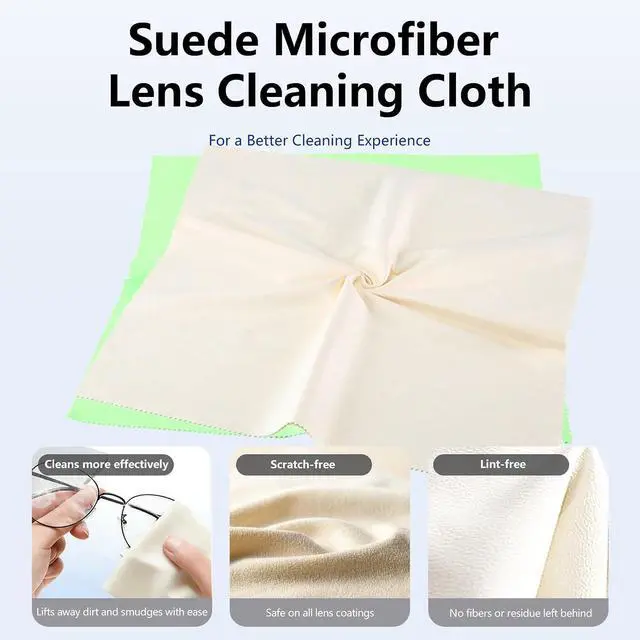 Alt view image 6 of 7 - 5 Pack Eyeglass Lens Cleaning Cloths,Microfiber Glasses Cleaning Cloths for Glasses,15.75X15.75 in Streak-Free,Safest Cloth for Eyeglass,VR/AR,Screens,Cameras,Phone,TV Screens,Lenses Tablets (5 Pack)