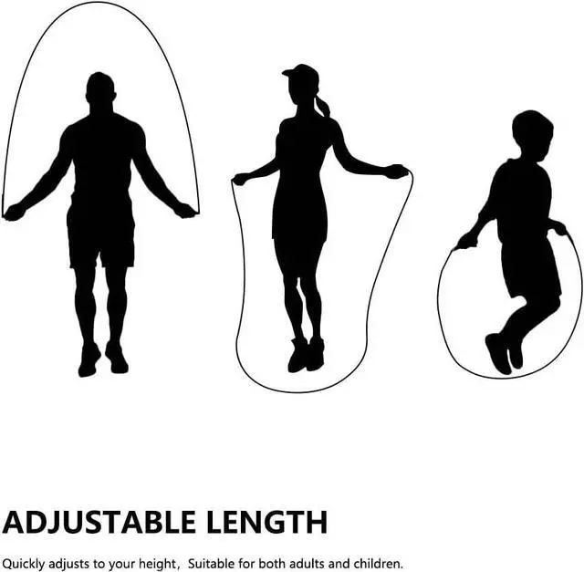 Alt view image 5 of 5 - Jump Rope, Adjustable Jump Ropes for Fitness for Women Men and Kids Tangle-Free Rapid Speed Jumping Rope Cable with Ball Bearings Exercise&Slim Body at Home School Gym