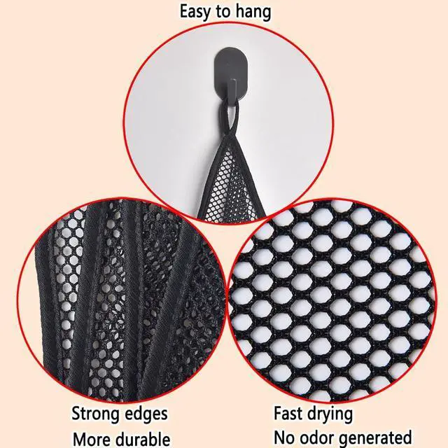 Alt view image 2 of 7 - Premium Mesh Dish Cloths for Kitchen, Quick Drying Kitchen Dish Washing Net and Scrubber, Order-Free Dish Rags for Washing Dishes Black 12X12 6 Pack
