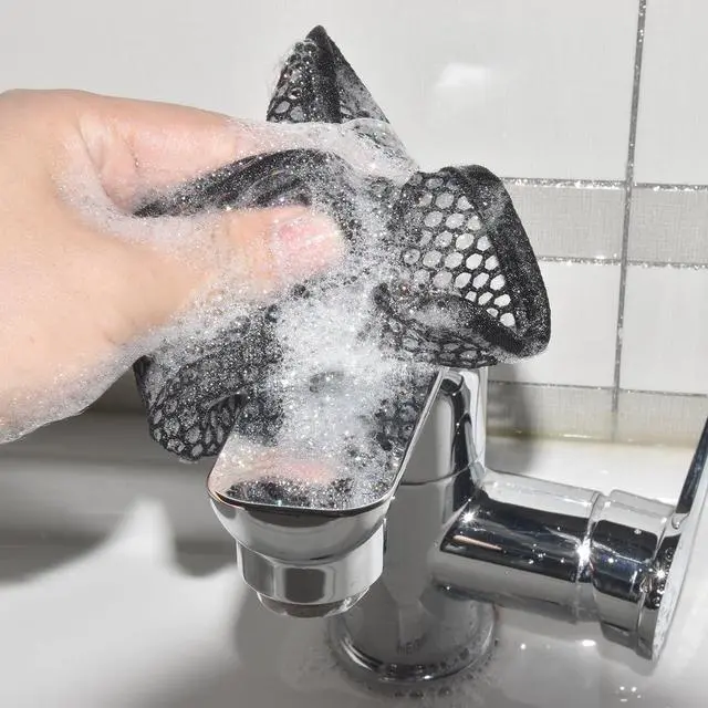 Alt view image 6 of 7 - Premium Mesh Dish Cloths for Kitchen, Quick Drying Kitchen Dish Washing Net and Scrubber, Order-Free Dish Rags for Washing Dishes Black 12X12 6 Pack