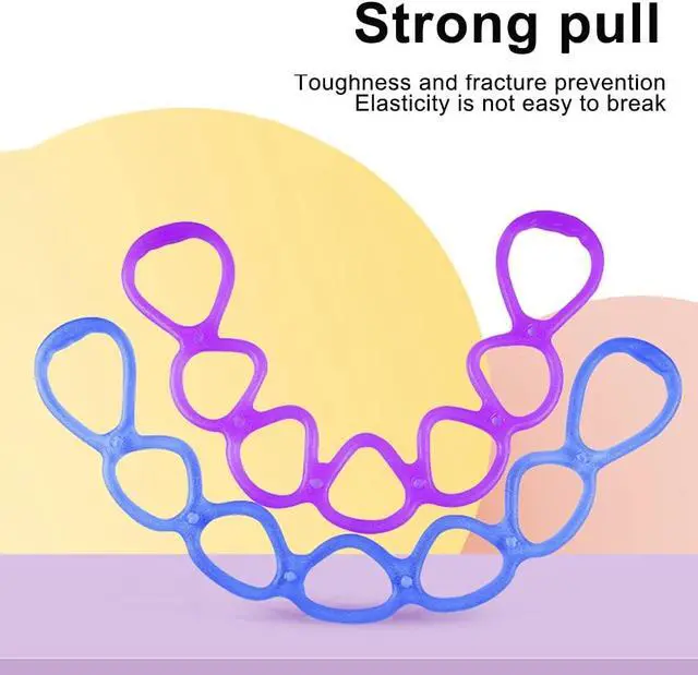 Alt view image 5 of 7 - 7 Ring Stretch Resistance Exercise Band, Workout Bands Yoga Stretching for Home Fitness, Foot, Leg and Arm Exerciser Stretch Band, Center Workout Walking Exercise