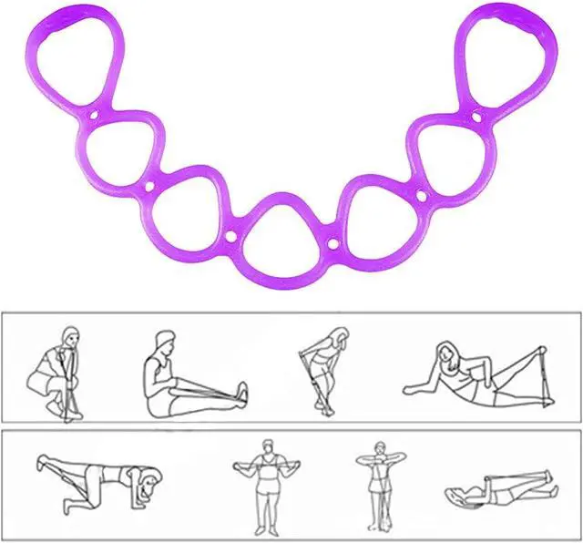 Alt view image 6 of 7 - 7 Ring Stretch Resistance Exercise Band, Workout Bands Yoga Stretching for Home Fitness, Foot, Leg and Arm Exerciser Stretch Band, Center Workout Walking Exercise