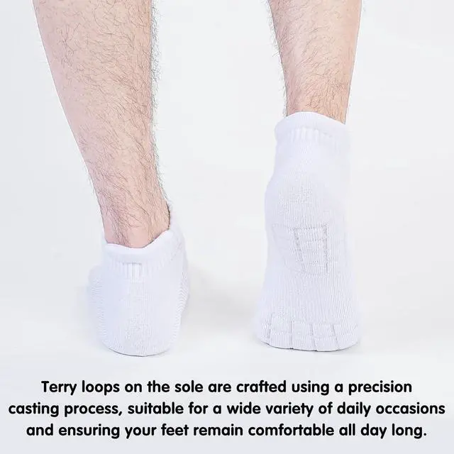 Alt view image 7 of 7 - Mens Cotton Cushioned Ankle Socks, Athletic Running Socks with Heel Tab | Soft Breathable Moisture Wicking Durable