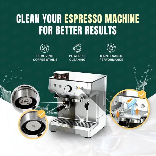 Alt view image 3 of 6 - Espresso Machine Cleaning Tablet Coffee Maker Cleaner Blister 16tab | Luluglitter universal espresso machine cleaner removes coffee oils,Powerful cleaning, easy to use, Great for outdoor