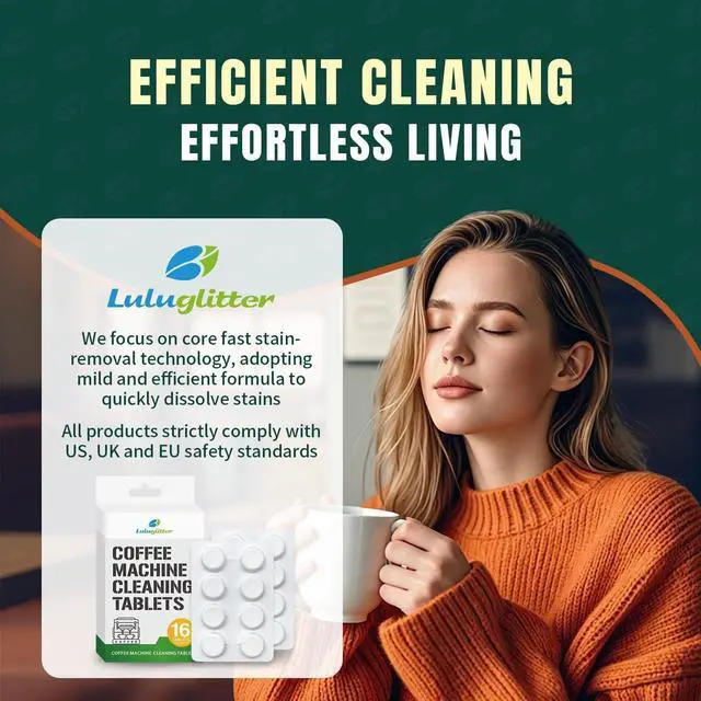 Alt view image 6 of 6 - Espresso Machine Cleaning Tablet Coffee Maker Cleaner Blister 16tab | Luluglitter universal espresso machine cleaner removes coffee oils,Powerful cleaning, easy to use, Great for outdoor