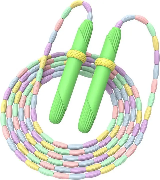 Main image of Beaded Jump Rope 1 Pack/2 Pack, ACEONE Segmented Skipping Rope for Kids Adults, Adjustable Tangle-Free Toddler Jumping Rope for Fitness Exercise Training