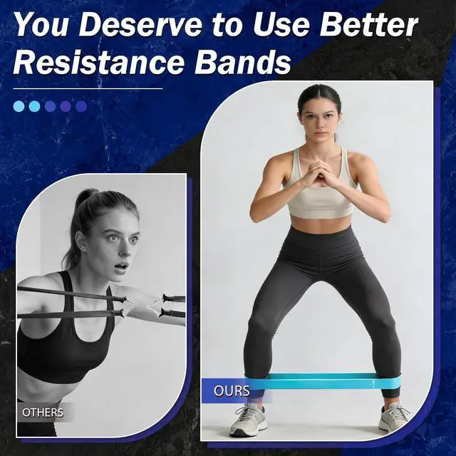 Alt view image 6 of 6 - Resistance Bands for Working Out, 5 Levels Exercise Bands Set | Stretch Bands for Exercise for Women&Men, Workout Bands for Fitness, Yoga, Pilates, Physical Therapy