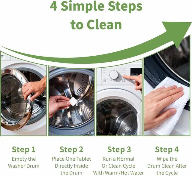 Alt view image 5 of 7 - ORIENTLEAF Washing Machine Cleaner Tablets 24 Pack, Washer Machine Cleaner Tablets For HE Front Loader & Top Load Washer