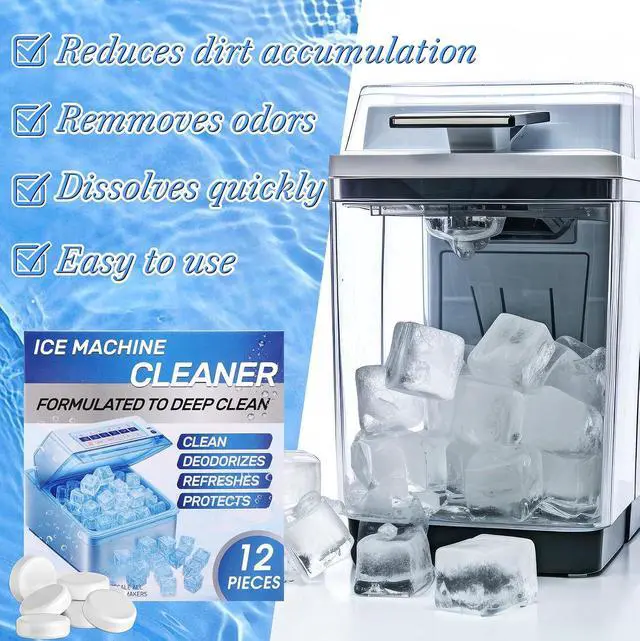 Alt view image 3 of 6 - 2 Pack 24 Pcs Ice Machine Cleaner Tablets Descaler, Clean Tablets for Ice Makers, Scale Remover for Countertop, Deep Cleaning, Remove Odor