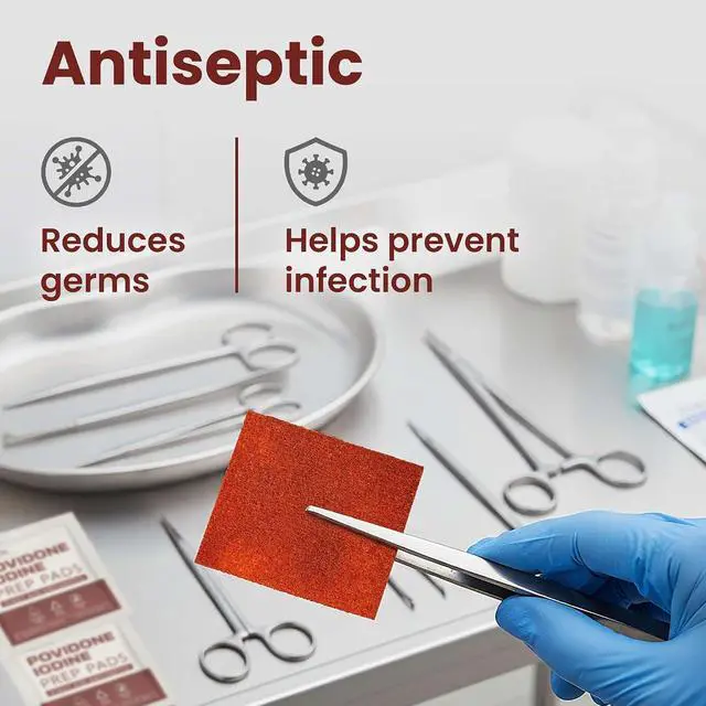 Alt view image 3 of 6 - 10% Povidone Iodine Prep Pads - 30 Iodine Swabs, Individually Wrapped - First Aid Antiseptic for Cleaning and Keeping Skin Clean