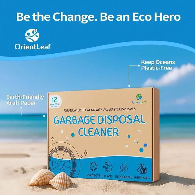 Alt view image 7 of 7 - ORIENTLEAF Garbage Disposal Cleaner and Deodorizer Tablets 20g 1 Year Supply Sink Cleaner, Prevents Odors, Natural Kitchen Drain Cleaning Care 12 Pack
