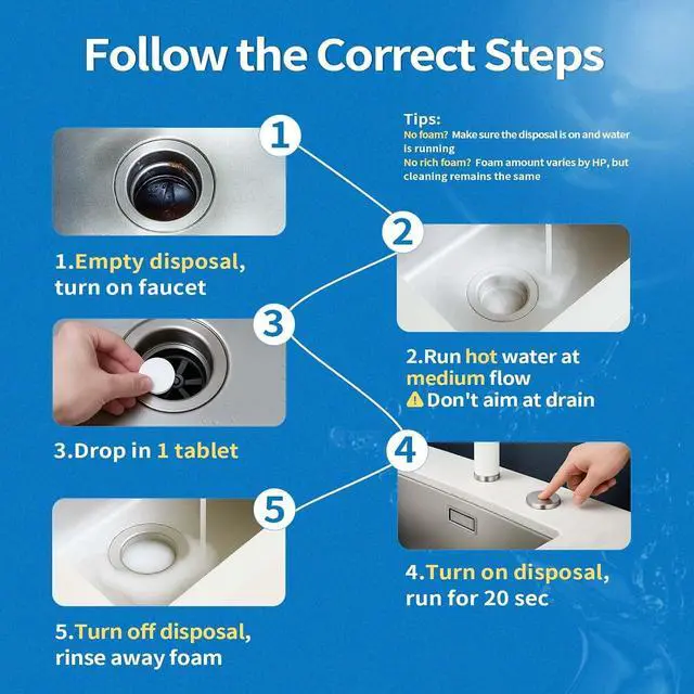 Alt view image 5 of 7 - ORIENTLEAF Garbage Disposal Cleaner and Deodorizer Tablets 20g 1 Year Supply Sink Cleaner, Prevents Odors, Natural Kitchen Drain Cleaning Care 12 Pack