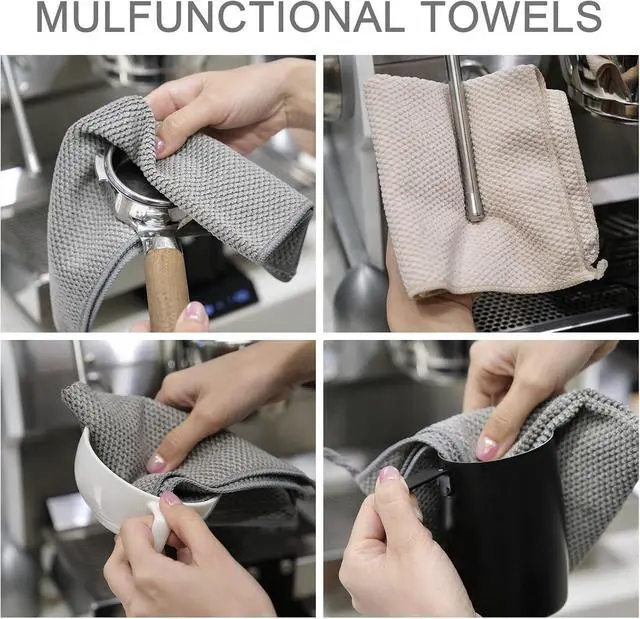 Alt view image 3 of 6 - 6Pack Barista Towels, Barista Microfiber Cloths, Coffee Cleaning Accessories for Espresso Machine, Steam Wand, Countertop,12x12