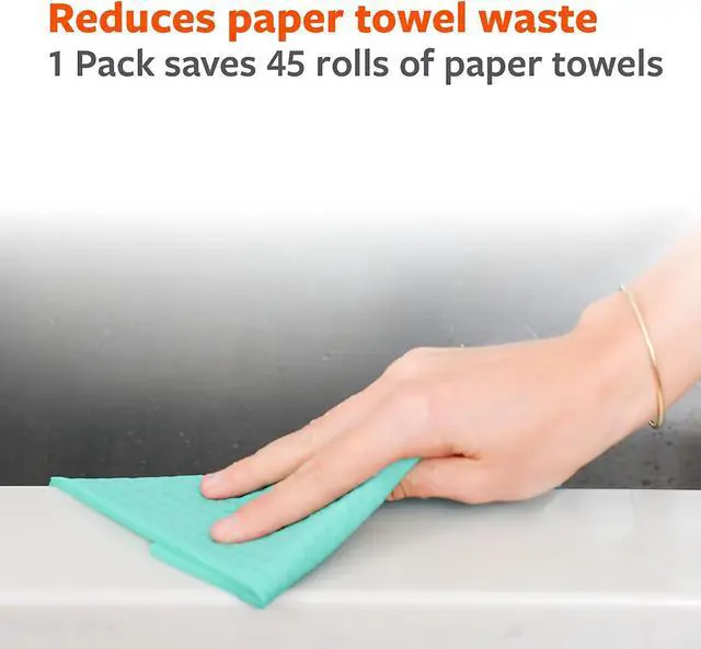 Alt view image 6 of 7 - Full Circle Totally Plant-Based Absorbent Sponge Cloths, 3-Pack | A reusable, 100% plant-based paper towel alternativesuper absorbent for all your cleanup needs.