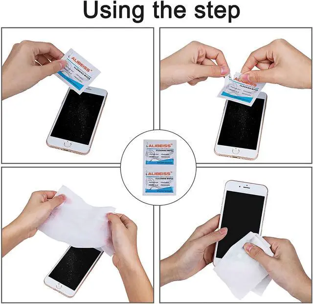 Alt view image 6 of 6 - Pre-Moistened Lens Wipes ALIBEISS Screen Wipes for Glasses, Camera,Tablets, Smartphone, Screens and Other Delicate Surfaces,Pack of 100