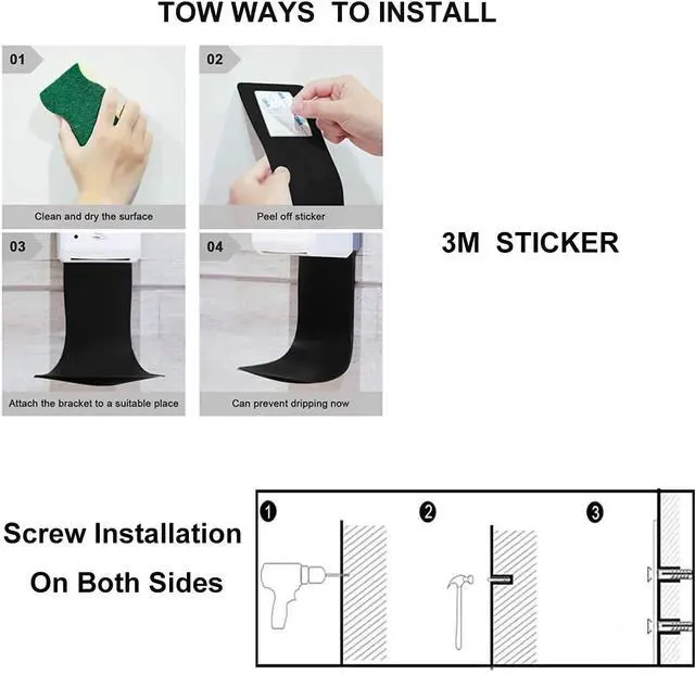 Alt view image 2 of 4 - Drip Tray for Wall Mounted Soap Dispenser, Dispenser Stand | Durable/ABS/Prevent Dripping and Spraying(Black)