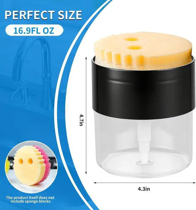 Alt view image 4 of 7 - Soap Dispenser Flower Compatible with Scrub Daddy | Refillable Kitchen Sink Pump Dispenser,BPA Free,1PC