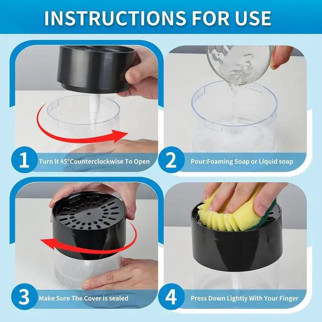 Alt view image 5 of 7 - Soap Dispenser Flower Compatible with Scrub Daddy | Refillable Kitchen Sink Pump Dispenser,BPA Free,1PC