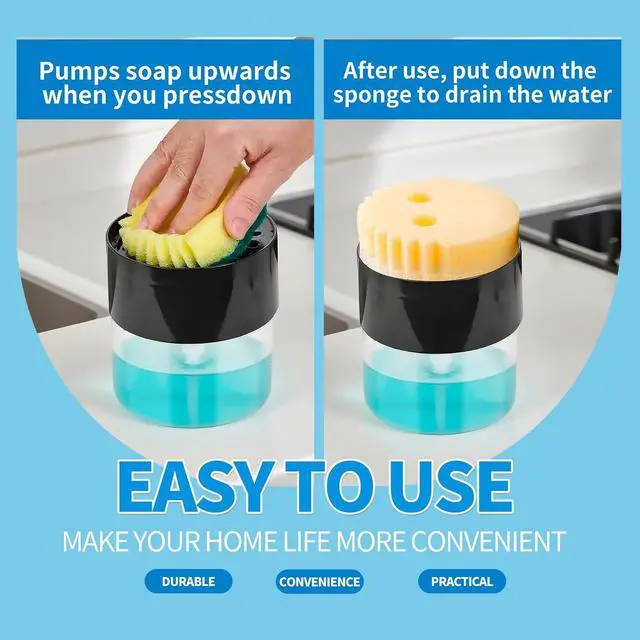 Alt view image 6 of 7 - Soap Dispenser Flower Compatible with Scrub Daddy | Refillable Kitchen Sink Pump Dispenser,BPA Free,1PC