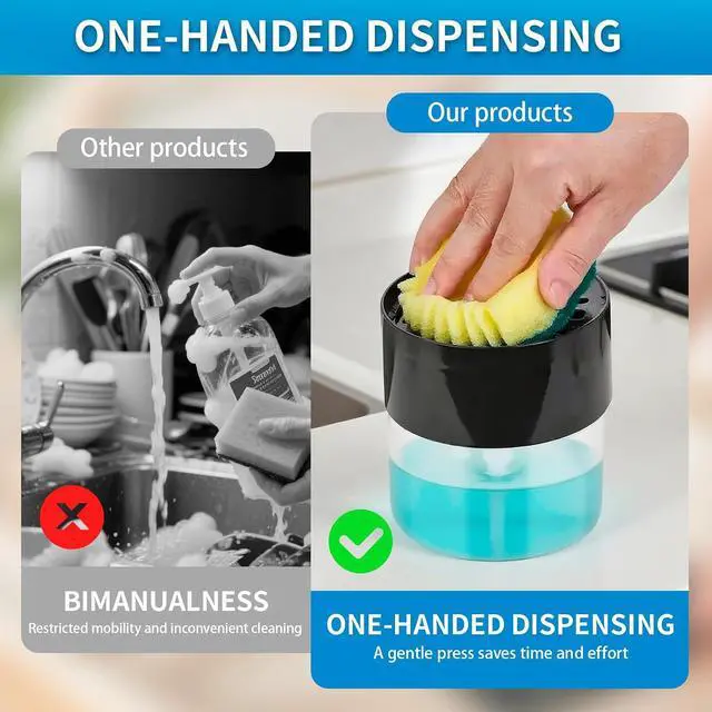 Alt view image 3 of 7 - Soap Dispenser Flower Compatible with Scrub Daddy | Refillable Kitchen Sink Pump Dispenser,BPA Free,1PC