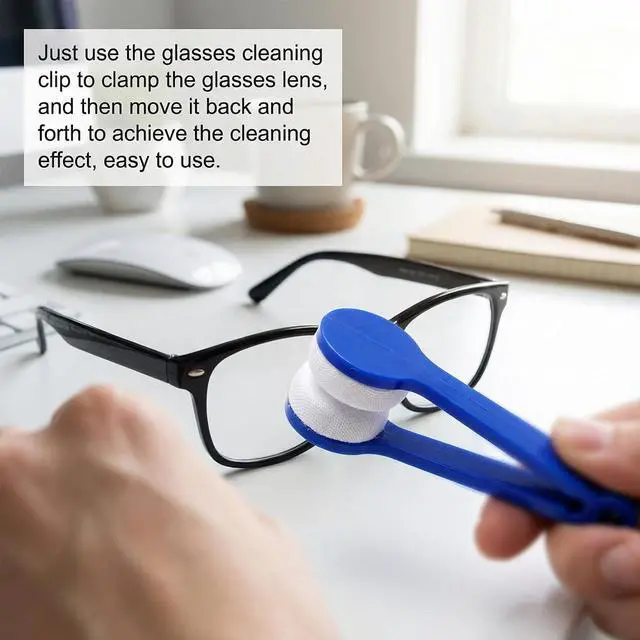 Alt view image 3 of 7 - 3PCS Mini Eyeglass Cleaner Brush, Portable Microfiber Sunglasses Cleaner Clip(Black Blue Red)