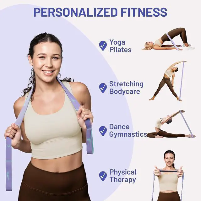 Alt view image 3 of 7 - Slim Panda Stretch Strap, Multi-Loop for Physical Therapy,Elastic Yoga Stretching Strap for Dance,Yoga, Pilates & Gymnastics Exercise, Ballet Stretching Band for Flexibility, Leg Stretching
