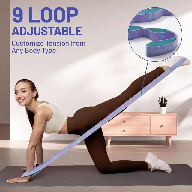 Alt view image 4 of 7 - Slim Panda Stretch Strap, Multi-Loop for Physical Therapy,Elastic Yoga Stretching Strap for Dance,Yoga, Pilates & Gymnastics Exercise, Ballet Stretching Band for Flexibility, Leg Stretching