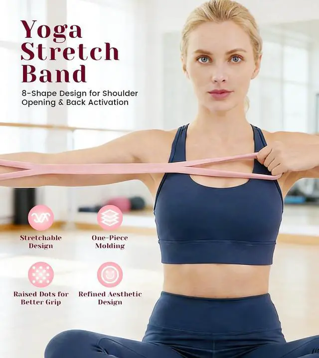 Alt view image 6 of 7 - Resistance Bands with Handles, 2 Pcs Figure 8 Exercise Bands for Arm, Back and Shoulder Training, Elastic Fitness Bands for Strength Training, Stretching, Yoga and Home Workouts