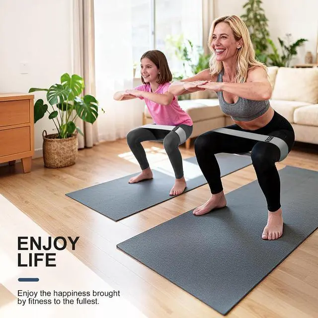 Alt view image 7 of 7 - Fabric Resistance Bands for Working Out, 3-Level Non-Slip Exercise Bands for Men and Women, Booty Bands Equipment for Home Workout, Pilates, Yoga, Fitness.