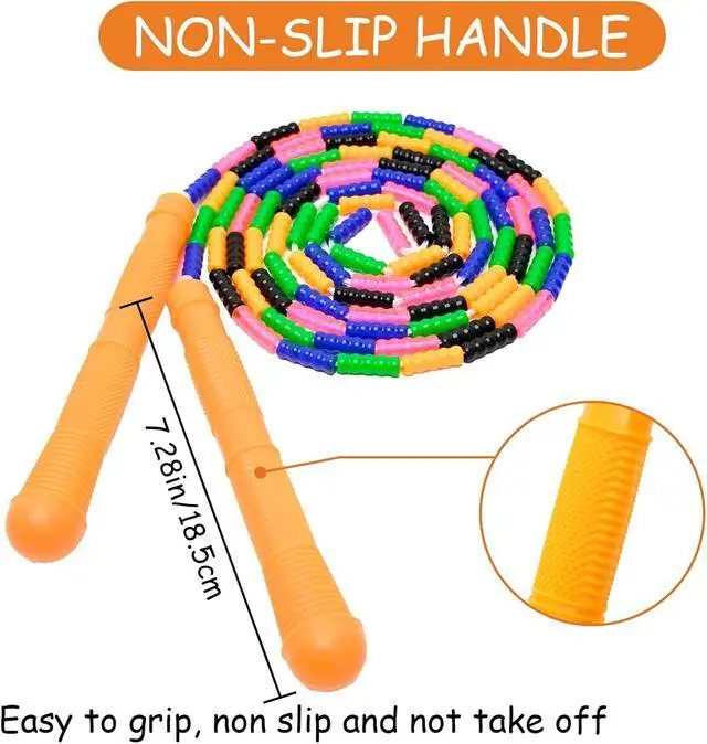 Alt view image 4 of 7 - Beaded Jump Rope 1 Pack/2 Pack, ACEONE Segmented Skipping Rope for Kids Adults, Adjustable Tangle-Free Toddler Jumping Rope for Fitness Exercise Training