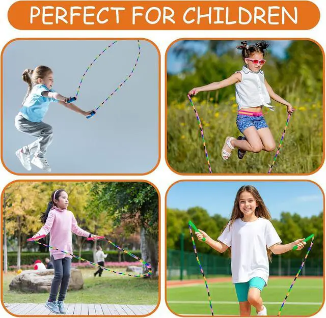 Alt view image 7 of 7 - Beaded Jump Rope 1 Pack/2 Pack, ACEONE Segmented Skipping Rope for Kids Adults, Adjustable Tangle-Free Toddler Jumping Rope for Fitness Exercise Training