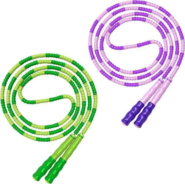 Main image of Leeboom Jump Rope, Adjustable Length Tangle-Free Segmented Soft Beaded Skipping Rope, Fitness Jump Rope for Kids, Man, and Women Weight Loss 9.2 Feet