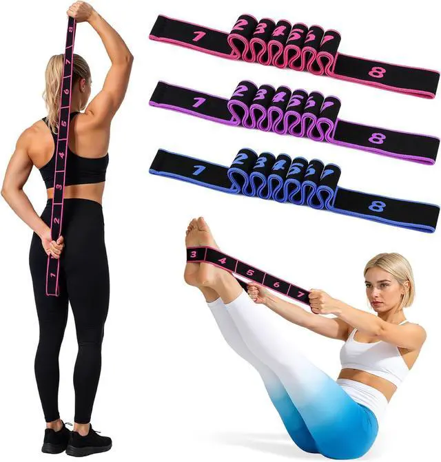 Main image of Fitness Resistance Band for Stretching and Yoga, Multifunction Tension Rope,8 Loops Elastic Exercise Bands,Adjustable Bands,for Full Body Stretching Shaping and Training