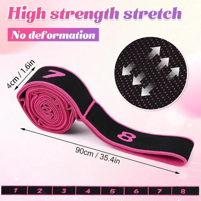 Alt view image 2 of 7 - Fitness Resistance Bands with Handles, 2026 Upgrade Fitness Resistance Band for Stretching and Yoga, Fashion Puller Exercise, Adjustable Leg Stretcher Bands for Full Body Stretching Shaping