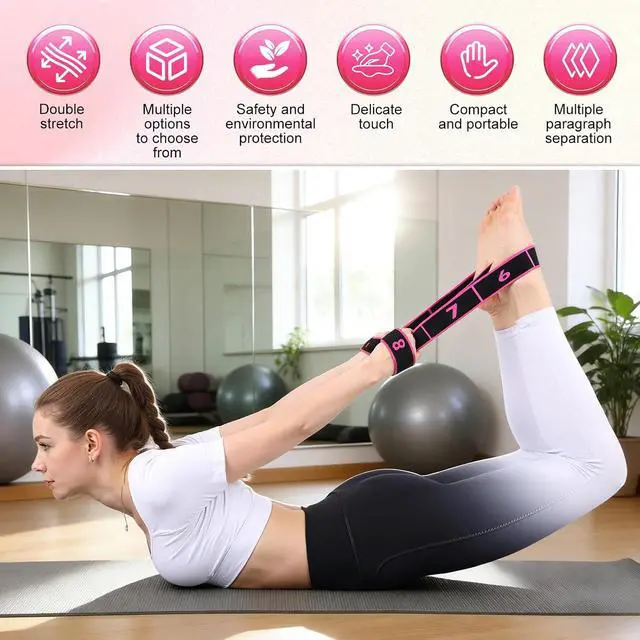 Alt view image 3 of 7 - Fitness Resistance Bands with Handles, 2026 Upgrade Fitness Resistance Band for Stretching and Yoga, Fashion Puller Exercise, Adjustable Leg Stretcher Bands for Full Body Stretching Shaping