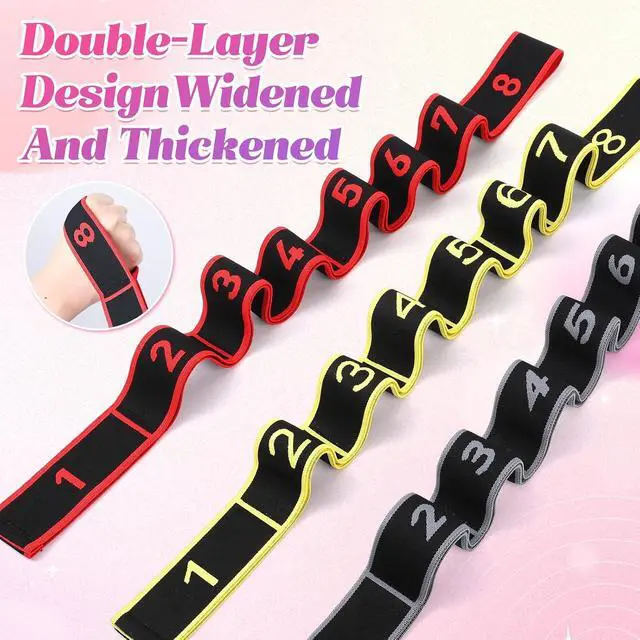 Alt view image 4 of 7 - Fitness Resistance Band for Stretching and Yoga, Multifunction Tension Rope,8 Loops Elastic Exercise Bands,Adjustable Bands,for Full Body Stretching Shaping and Training