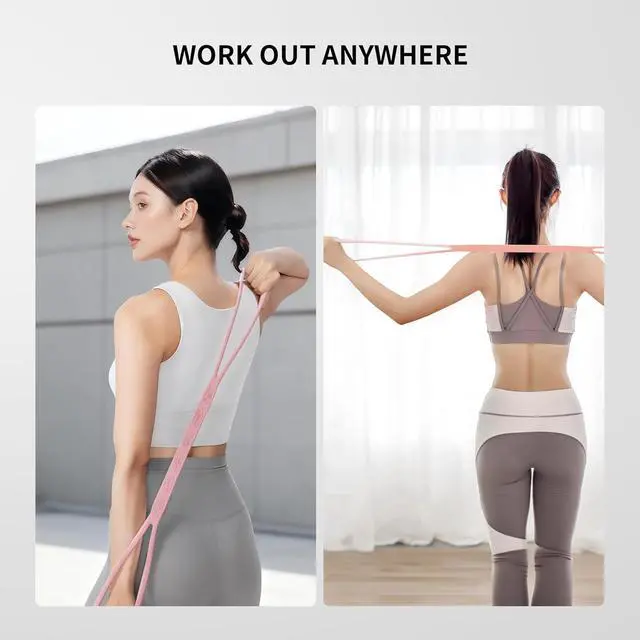 Alt view image 5 of 7 - PROIRON Figure 8 Resistance Bands with Handles Exercise Band Stretch Bands for Yoga arm Chest and Shoulder Stretch 8 Shaped Resistance Band for Women