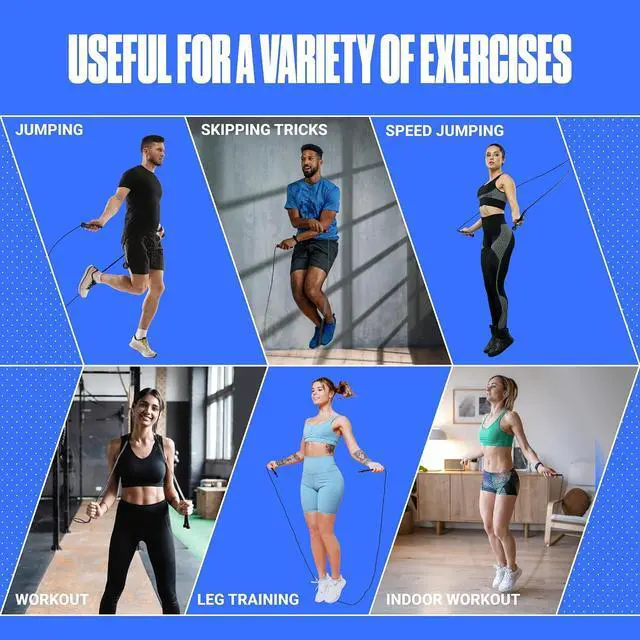 Alt view image 7 of 7 - SPORTBIT Adjustable Jump Rope for Fitness and Exercise | Fitness and Exercise, Cardio, Boxing, and Weight Loss, Speed Rope, Men & Women