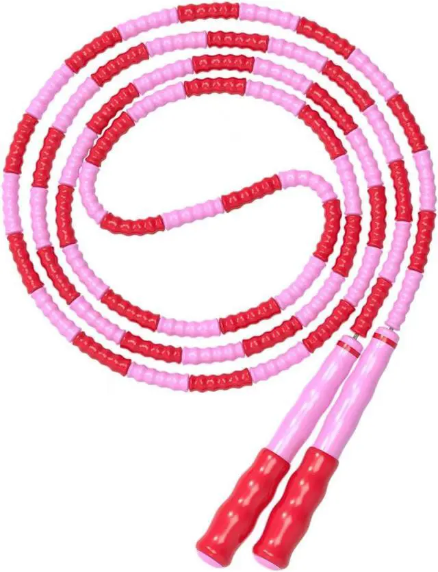 Main image of Leeboom Jump Rope, Adjustable Length Tangle-Free Segmented Soft Beaded Skipping Rope, Fitness Jump Rope for Kids, Man, and Women Weight Loss 9.2 Feet