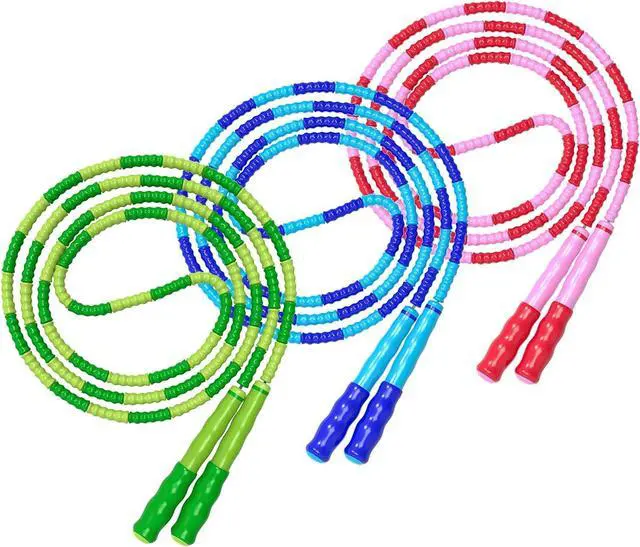 Main image of Leeboom Jump Rope, Adjustable Length Tangle-Free Segmented Soft Beaded Skipping Rope, Fitness Jump Rope for Kids, Man, and Women Weight Loss 9.2 Feet