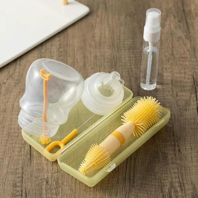 Alt view image 2 of 6 - Small Silicone Baby Bottle Brush for Newborn Anti-Colic Baby Bottles | Portable Travel Bottle Cleaner Brush, Suit for Baby Bottles Less Than 8 OZ