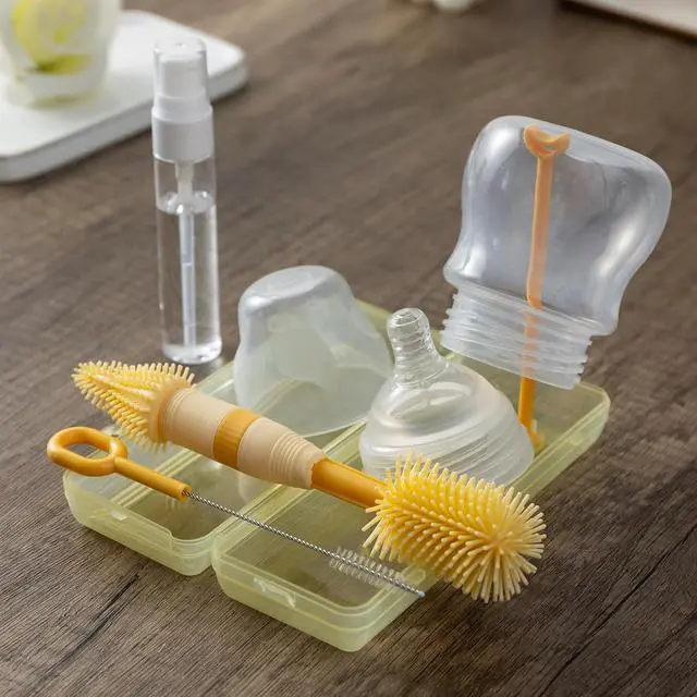 Alt view image 3 of 6 - Small Silicone Baby Bottle Brush for Newborn Anti-Colic Baby Bottles | Portable Travel Bottle Cleaner Brush, Suit for Baby Bottles Less Than 8 OZ