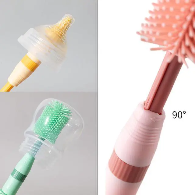 Alt view image 4 of 6 - Small Silicone Baby Bottle Brush for Newborn Anti-Colic Baby Bottles | Portable Travel Bottle Cleaner Brush, Suit for Baby Bottles Less Than 8 OZ