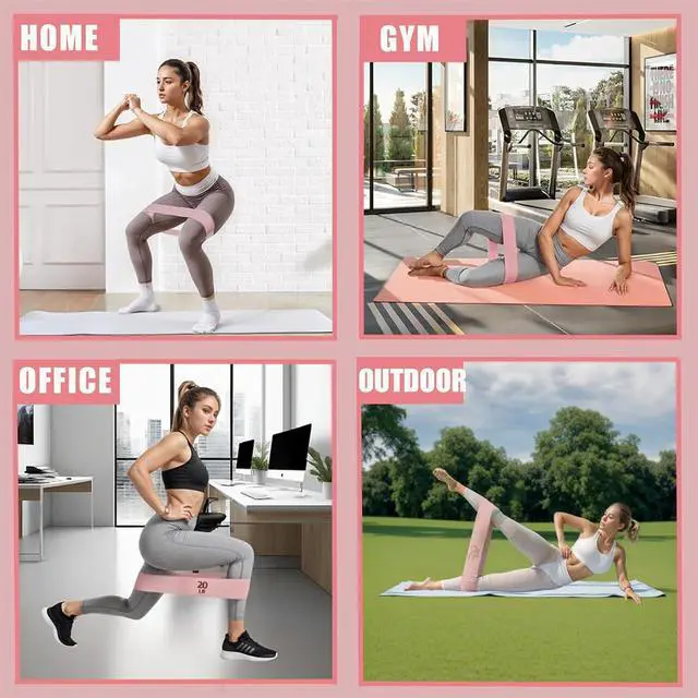 Alt view image 3 of 7 - 3 Level 1870 LBS Fabric Resistance Bands, Workout Exercise Bands for Women | Thick Non-Slip Cloth Booty Bands for Legs Glutes Hips, Yoga Pilates Home Gym Training Physical Therapy Rehab