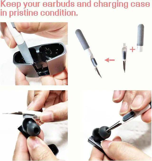 Alt view image 3 of 7 - 9-in-1 Keyboard Cleaning Kit for Laptop, Phone, Screen | Includes soft brush, and port tool. Cleans screens, earbuds, and charging cases. Safe for MacBook & AirPods.