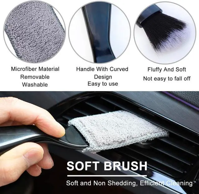 Alt view image 5 of 7 - 3 Pcs Exquisite Microfiber Duster Brushes, Car Detailing Brushes, Feather Duster, Efficient Dust Removal, Cleaning Tool Perfect for Computers, Keyboards, Car Interior, Photo Frames, Digital Devices