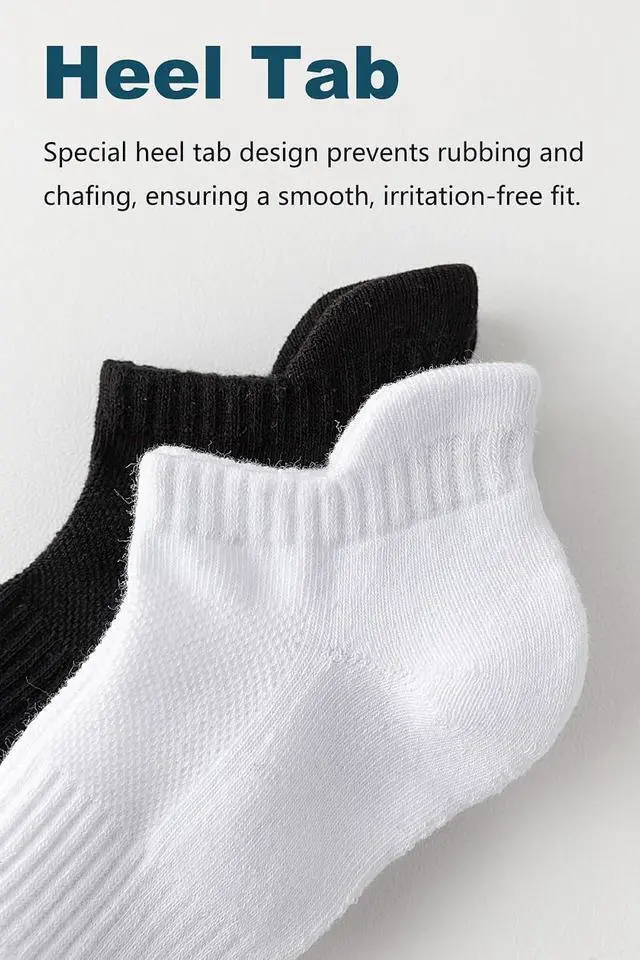 Alt view image 4 of 7 - Rehelu Mens Ankle Socks Cotton Running Socks Athletic Low Cut No Show Socks with Tab 6 Pairs
